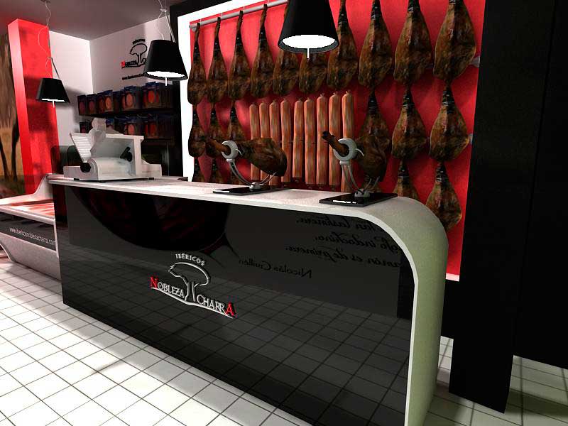 diseño 3d realizado por agencia de publicidad en Valladolid. Decoracion de tienda Salamanca